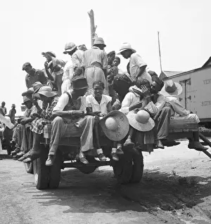 Lcgr1305: African American workers on the back of a truck