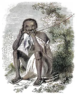 Bushman: African bushman with goura