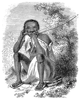 Bushman: African bushman with goura