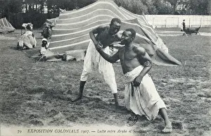 Outremer: Africans fighting, 1907 Colonial Exhibition, Jardin