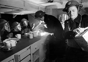 AFS women working in mobile kitchen, WW2