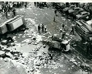 Clashed: Aftermath of demonstration by building workers, Amsterdam