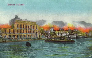 Tsunami: Aftermath of Earthquake and Fire at Messina, Sicily, Italy