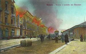 Aflame: Aftermath of Earthquake and Fire at Messina, Sicily, Italy
