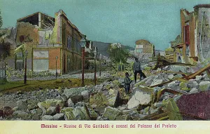 Tsunami: Aftermath of Earthquake and Fire at Messina, Sicily, Italy