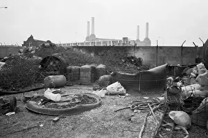 Smouldering: The aftermath of a fire at Sleaford Street, Battersea