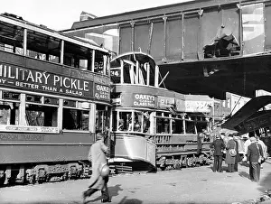Disruption: Aftermath of a high explosive bomb, Blackfriars Road, WW2