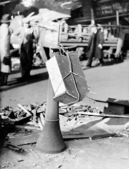 Aftermath of high explosive bomb, Blackfriars Road, WW2