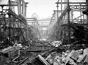 Aftermath of major fire, Smithfield Poultry Market, London