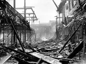Aftermath of major fire, Smithfield Poultry Market, London