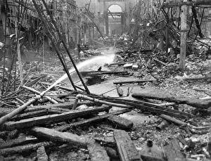 Projections: Aftermath of major fire, Smithfield Poultry Market, London