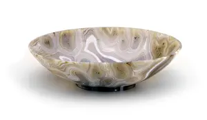 Agate: Agate bowl, grey and white