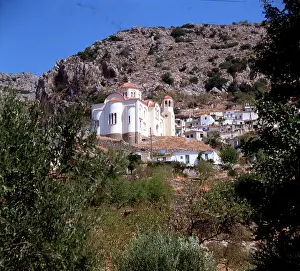 Externally: Agios Georgios Kavousiotis, St. George Church, Kritsa, Crete