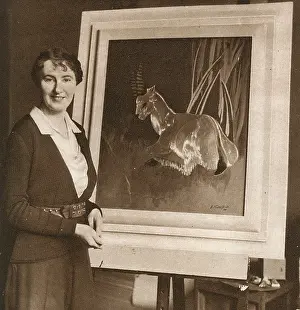 Pinder: Agnes Pinder Davis with designs for the Queen Mary