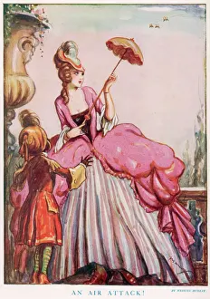 Fending: An Air Attack - a lady fending off bees