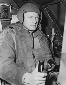 Air Force: Air Force pilot at the controls of his B-29 just