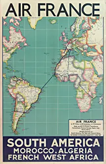 Haymarket: Air France Poster with map