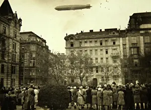 Aerostats: The air ship Graf Zeppelin over of the