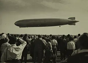 Aerostats: The air ship Graf Zeppelin before landing