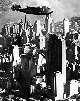 Skyscrapers: Airboat above Manhattan, 1939