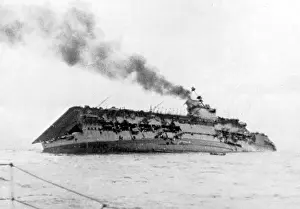 Sinks: Aircraft carrier HMS Courageous sinks