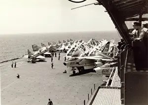 Skyhawks: Aircraft on the deck of the USS Independence