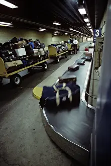 Car005: Airline Baggage Area with Loaded Carts
