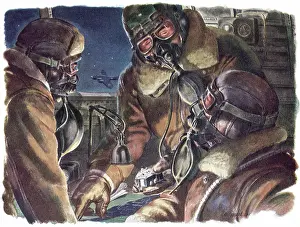 Iwwi: Airmen during Night Bombing Raid