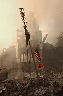 Avoidance: The airplane alert antenna sits amidst the rubble