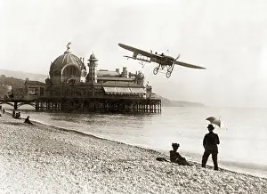 Pavillon: Airplane on the beach of Nice, 1914