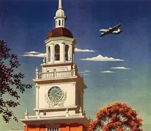 Clocktower: Airplane flies over Clocktower