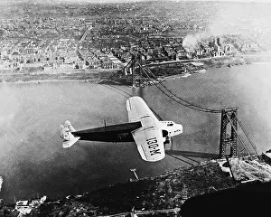 Connects: Airplane over the George Washington Bridge, 1930