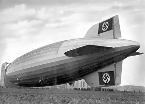 Friedrichshafen: The airship Hindenburg on the ground