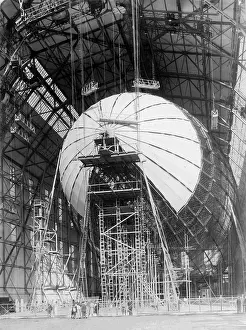 Envelope: The airship LZ129 Hindenburg under construction