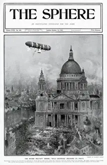 Nulli: Airship Nulli Secundus Flying Over London 1907