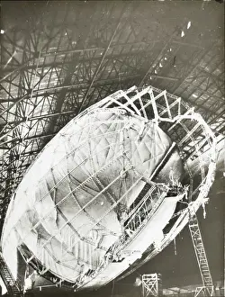 Airship R.36 under construction in hangar