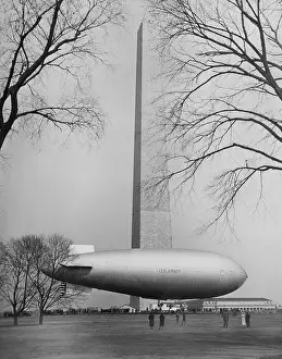 Dirigible: Airship at the Washington Monument, 1932