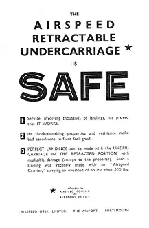 Retractable: Airspeed Aircraft Retractable Undercarriages 1934