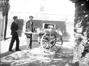 Plumber: A.J.Hyde, Plumber with hand-cart