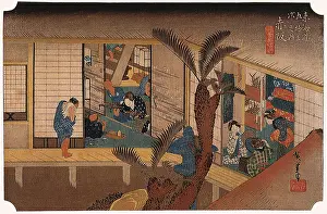 Bustles: Akasaka: Inn, by Hiroshige