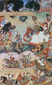 Akbar: Akbar Receiving Captured Drums and Standards, 1564