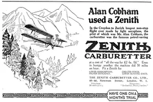 Zenith: Alan Cobham Uses Zenith Aero Engine Carburetters