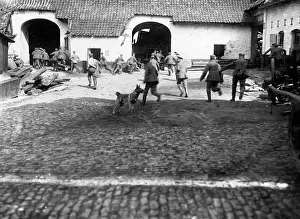 Alarm: Alarm in a German fort at the Western Front, 1915