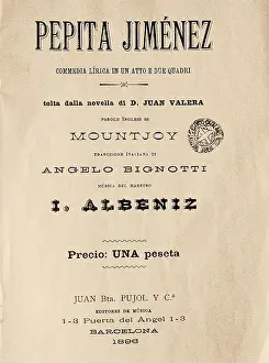 Libretto: ALBENIZ, Isaac (1860-1909)
