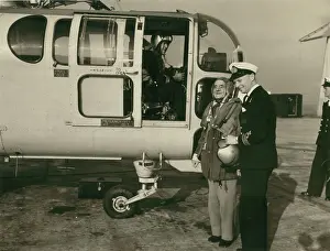 Helston: Albert Batchelor flew in a helicopter from Helston