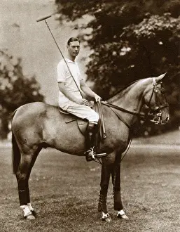 Albert, Duke of York playing Polo