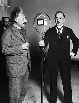 Congratulated: Albert Einstein congratulated through the radio the