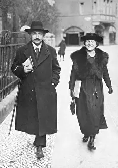 Einstein: Albert Einstein and his wife in Berlin, 1921