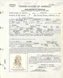 Naturalization: Albert Einstein's petition for naturalization