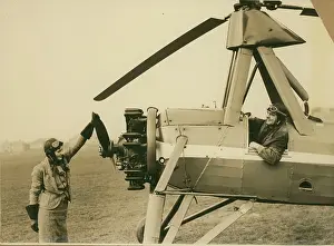 Cierva: Albert and Gladys Batchelor with his Cierva C30A autogyro